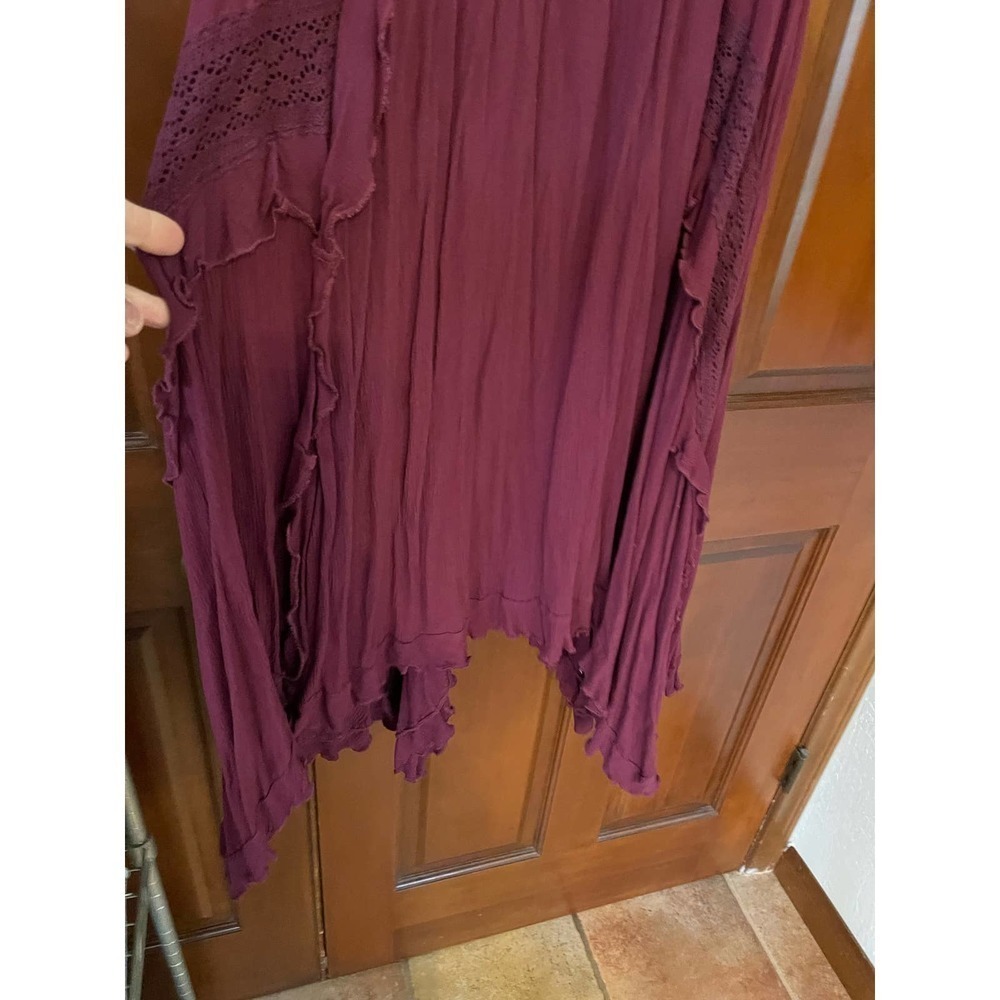 FATE PEASANT BOHO STYLE ASYMMETRICAL LAYERED ON/OFF SHOULDER LONG DRESS - Picture 5 of 5